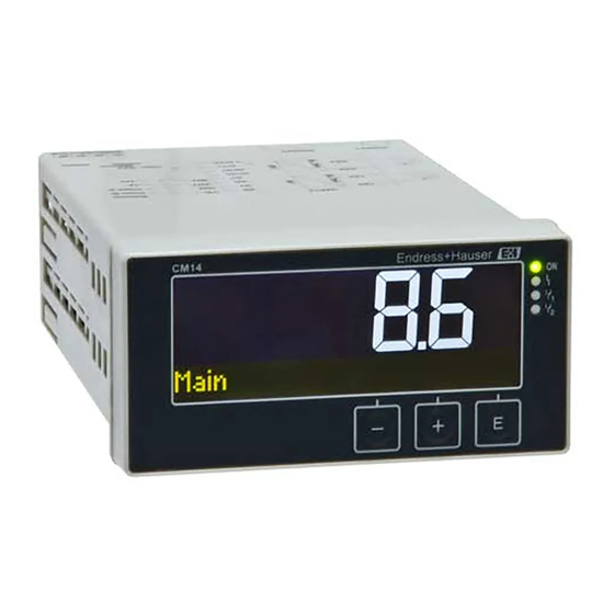 Endress+Hauser CM14 Manuel De Mise En Service