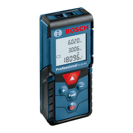 Bosch GLM 40 Professional Notice Originale