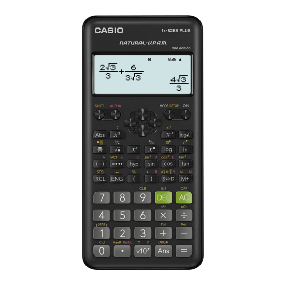 Casio fx-82ES PlUS Mode D'emploi