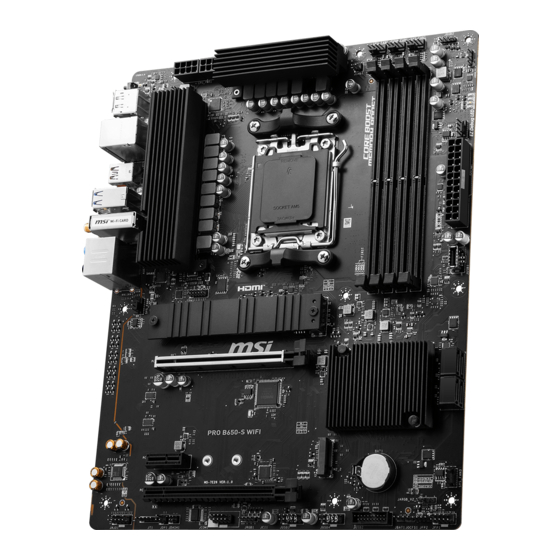 MSI PRO B650-S WIFI Manuel D'utilisation