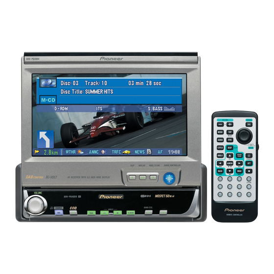 Pioneer AVH-P6400CD Mode D'emploi