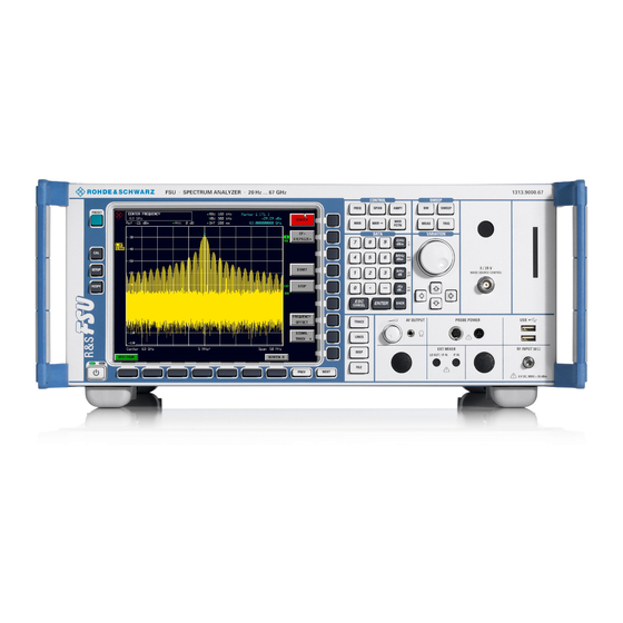 Rohde & Schwarz R&S FSU3 Guide De Démarrage Rapide