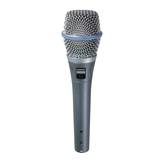 Shure BETA 87A Mode D'emploi