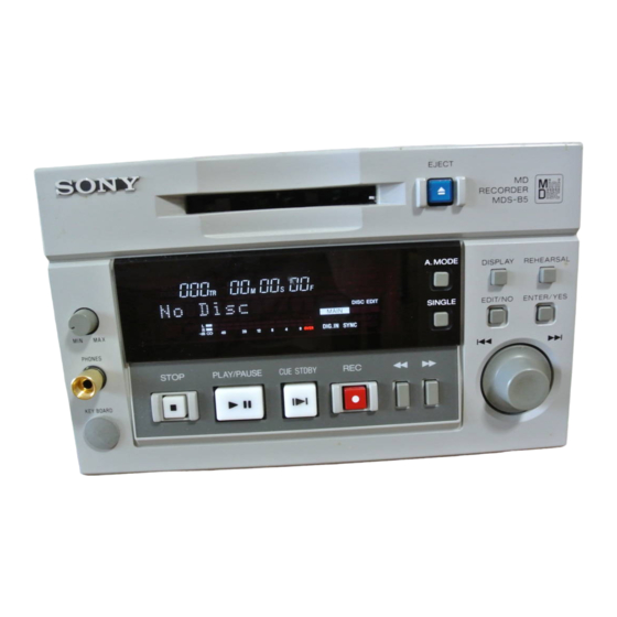 Sony MDS-B5 Mode D'emploi