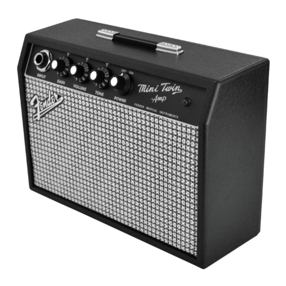 Fender Mini '65 Twin Amp Mode D'emploi