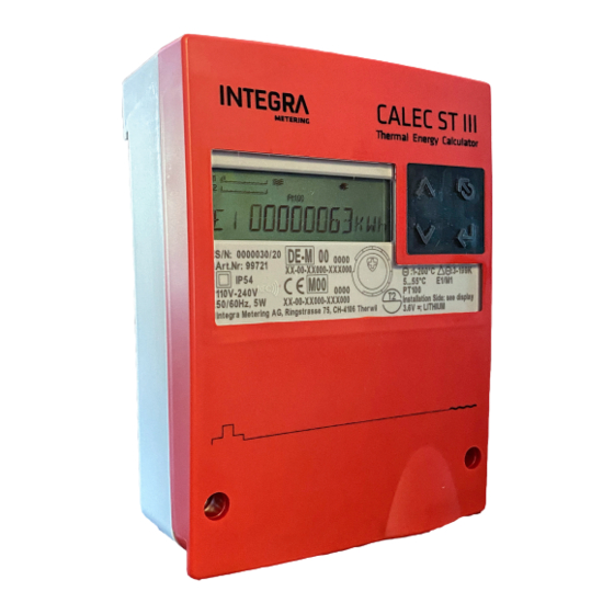 INTEGRA Metering CALEC ST III Standard Manuel De L'utilisateur