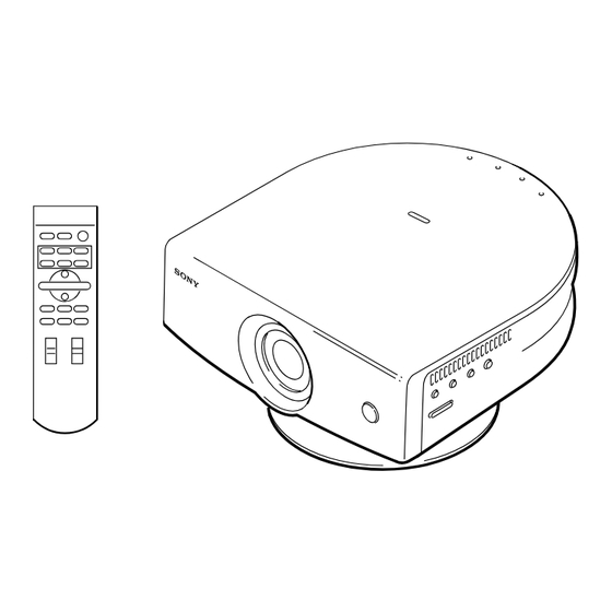 Sony VPL-HS2 Mode D'emploi