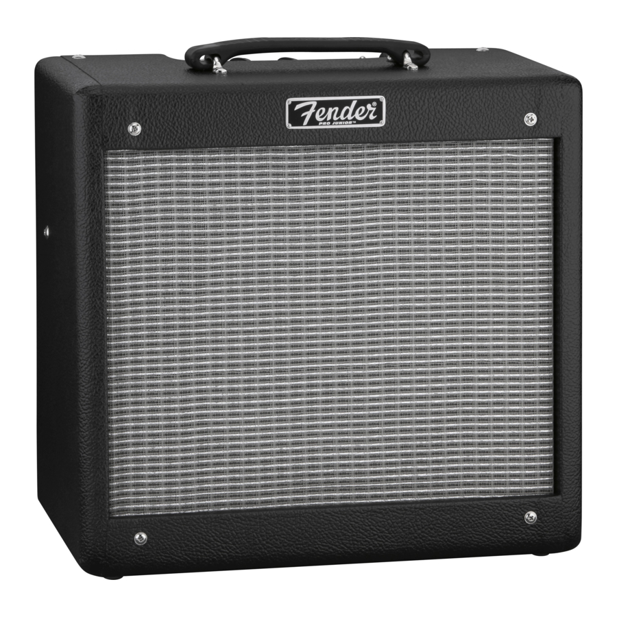 Fender Pro Junior Mode D'emploi