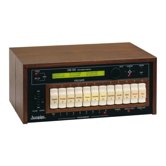 Viscount Accupipe CM-100 Mode D'emploi