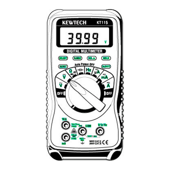 Kewtech KT115 Notice D'utilisation