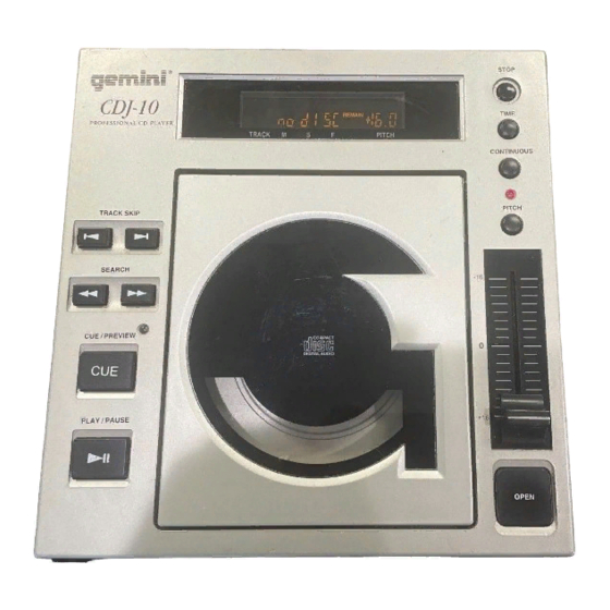 Gemini CDJ-10 Manuel De Fonctionnement