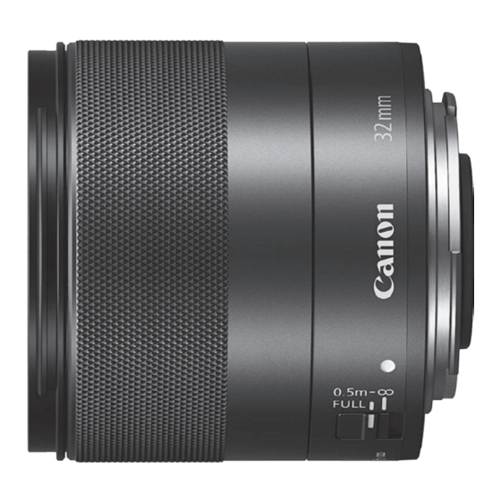 Canon EF-M 32MM F1.4 STM Mode D'emploi