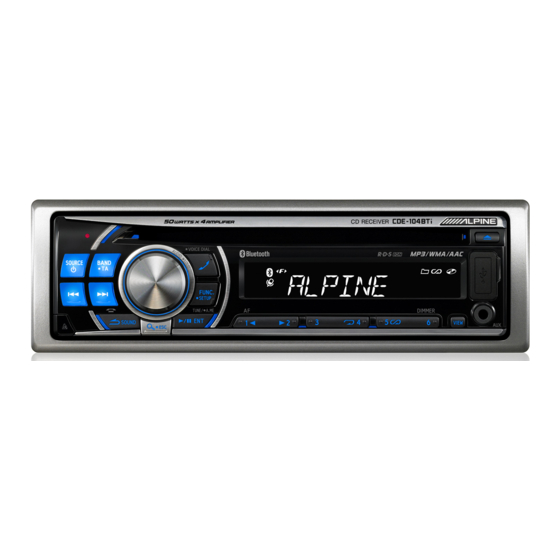 Alpine CDE-104BTi Mode D'emploi