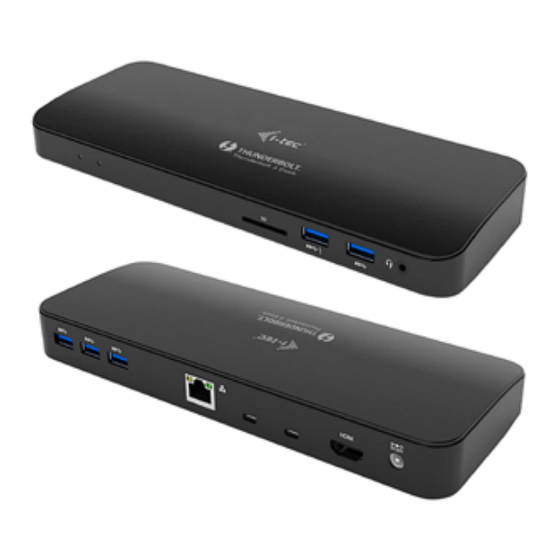 i-tec Thunderbolt 3 Mode D'emploi