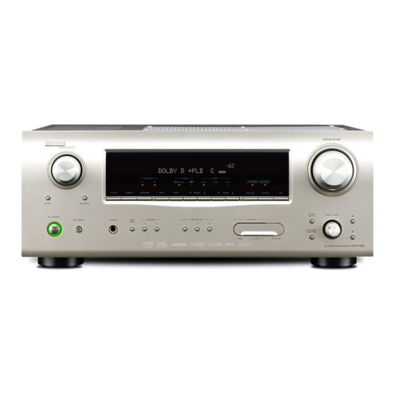 Denon AVR-1509 Manuel De L'utilisateur