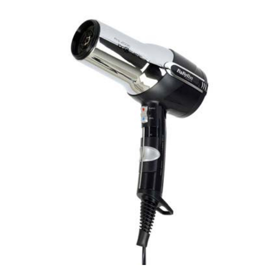 BaByliss PARIS pro 2000 turbo ionic Mode D'emploi