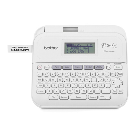 Brother P-TOUCH PT-D410 Mode D'emploi