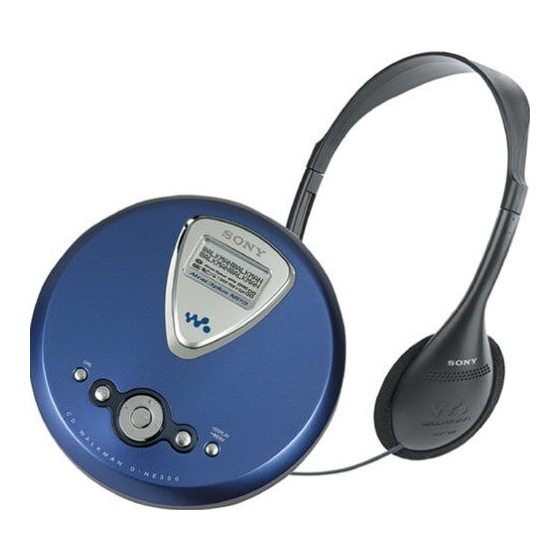 Sony Walkman D-NE300 Mode D'emploi