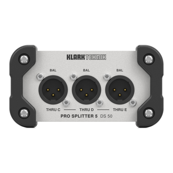 Klark Teknik PRO SPLITTER 5 DS 50 Guide Rapide