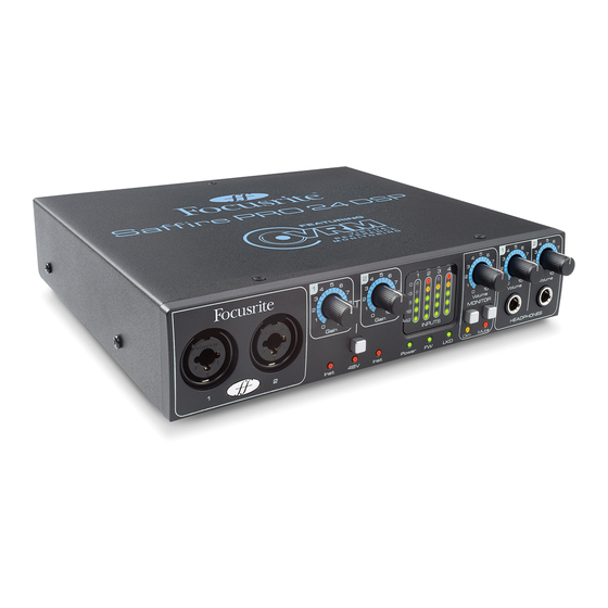 Focusrite SAFFIRE PRO 24 DSP Manuels