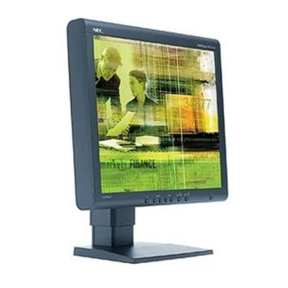 NEC MultiSync LCD1850X Manuel De L'utilisateur