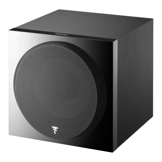 Focal SUB 1000 F Manuel D'utilisation