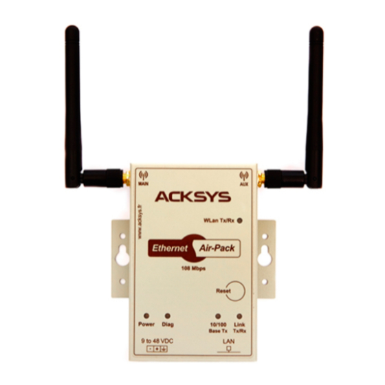 Acksys Ethernet AIR-PACK Guide Utilisateur