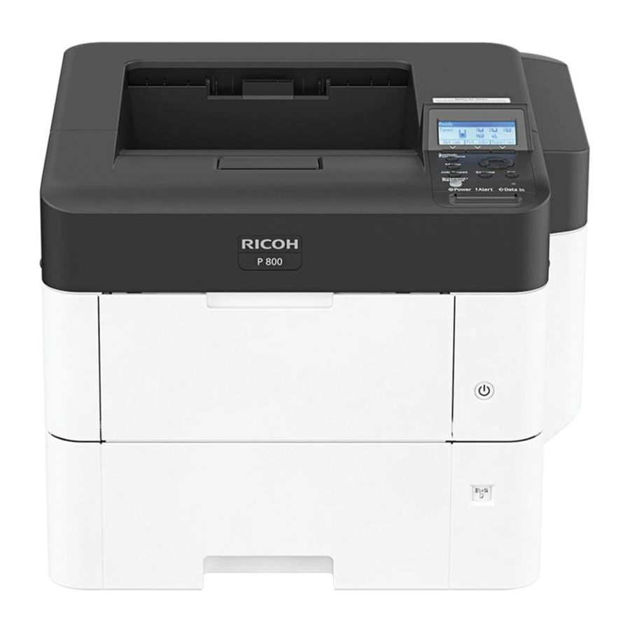 Ricoh P 800 Manuel D'installation