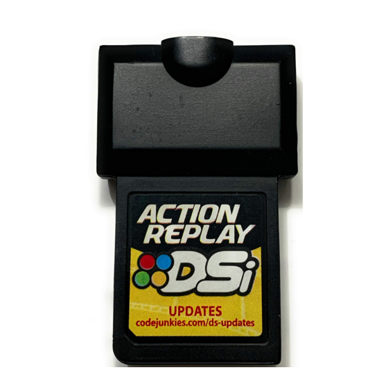 Datel Action Replay DSi Guide D'utilisateur