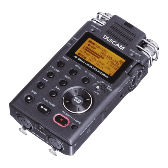 Tascam DR-100MKII Mode D'emploi