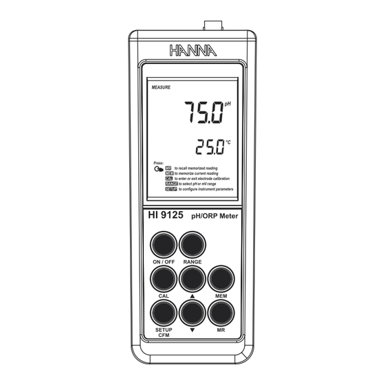 Hanna Instruments HI 9124 Manuel D'utilisation