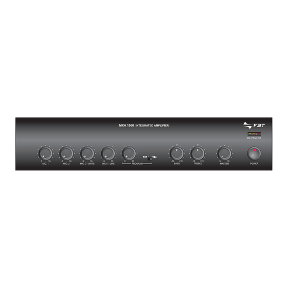 Fbt Audio Contractor MXA 1060 Manuel D'utilisation