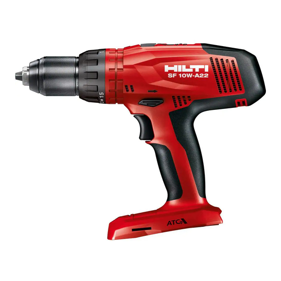 Hilti SF 10W-­A22 Notice D'utilisation Originale