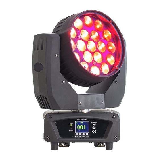 afx light Zoom Led Moving Head LEDWASH-1912Z Manuels