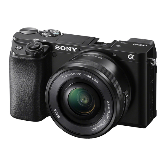 Sony a6100 Guide De Démarrage