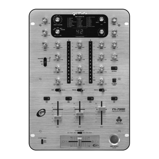 Gemini FX-7000 Manuel D'instructions