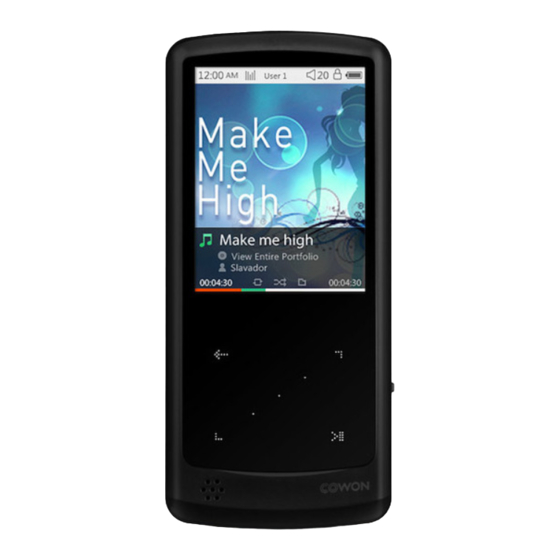 Cowon iAudio 9+ Manuel D'instructions