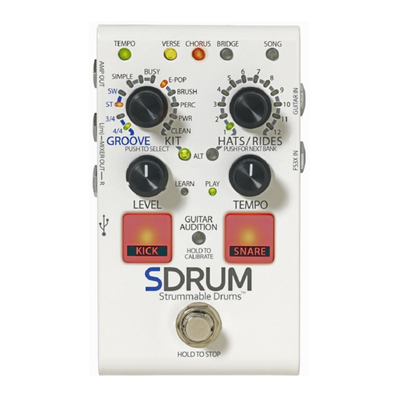 Harman Digitech SDRUM Strummable Drums Mode D'emploi