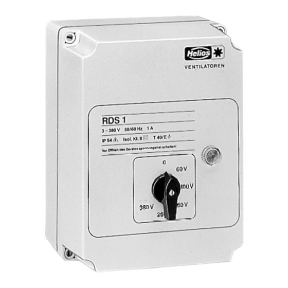 Helios RDS 1 Notice D'installation Et D'utilisation