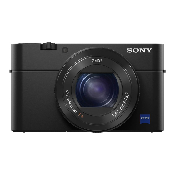 Sony Cyber-Shot DSC-RX100M4 Mode D'emploi