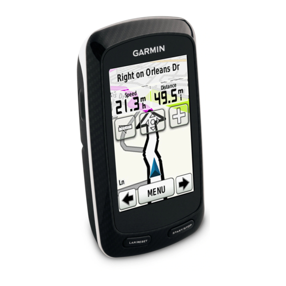 Garmin EDGE 800 Guide Rapide