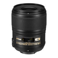 Nikon AF-S Micro NIKKOR60mm f/2.8 G ED Manuel D'utilisation