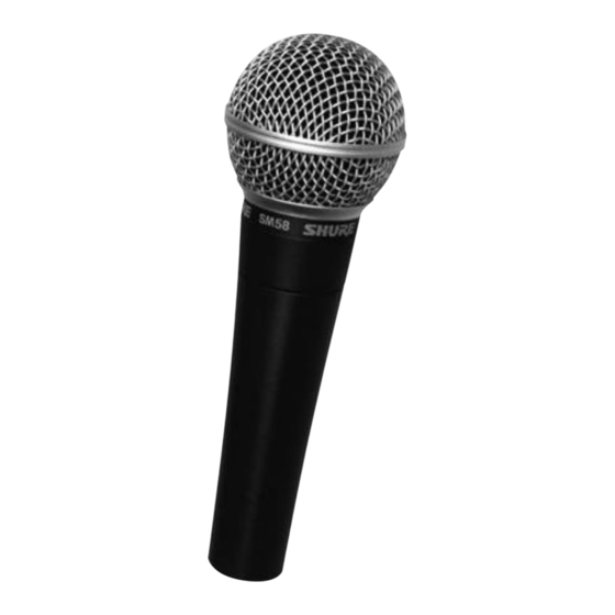 Shure SM58 Mode D'emploi