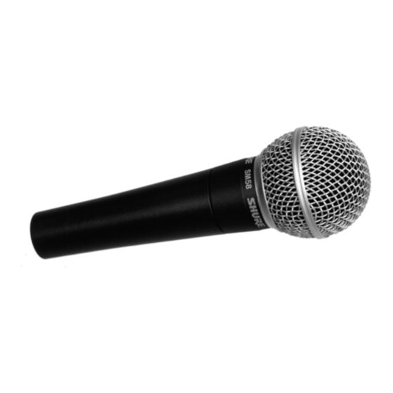 Shure SM58 Mode D'emploi