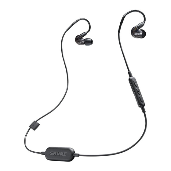 Shure SE215-BT1 Mode D'emploi