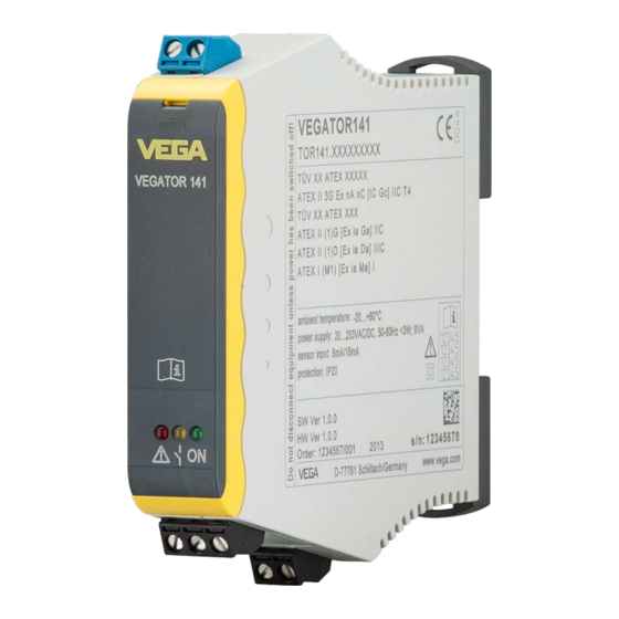 Vega VEGATOR 141 Consignes De Sécurité