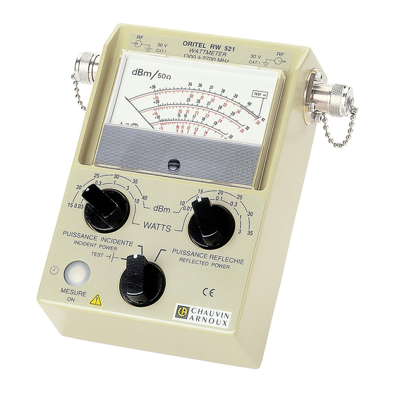 Chauvin Arnoux ORITEL RW 521 Notice De Fonctionnement
