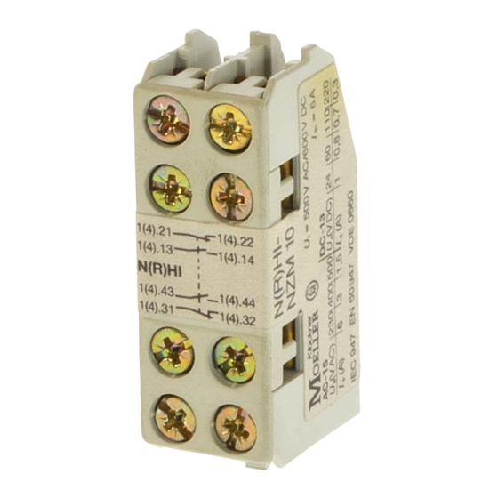 Moeller NHI-NZM10 Notice D'utilisation