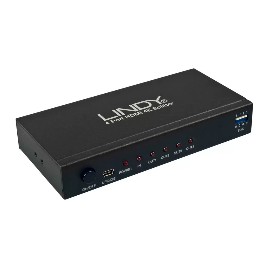 Lindy 2 Port HDMI 10.2G Splitter Manuels