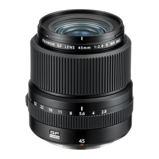 FujiFilm GF45mmF2.8 R WR Manuel Du Propriétaire